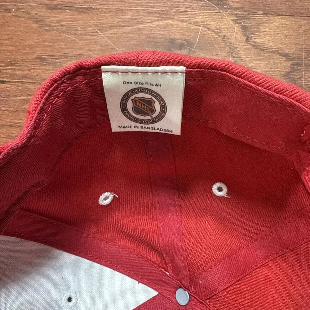 Vintage Detroit Red Wings Hat Cap 90s Logo Athletic NHL Snapback